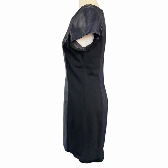 Vakko Leather Sheath Dress Black S/S Vamp Gothic Goth Officesiren Witchy 10 - Picture 2 of 10